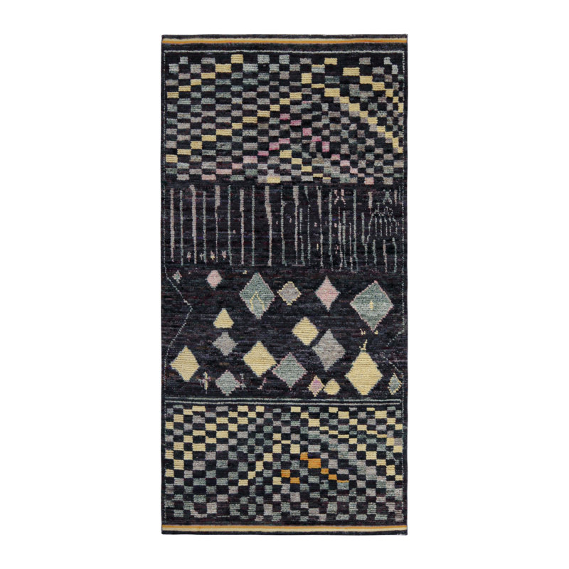Moroccan Hand Knotted Area Rug, Runner 3' x 8'