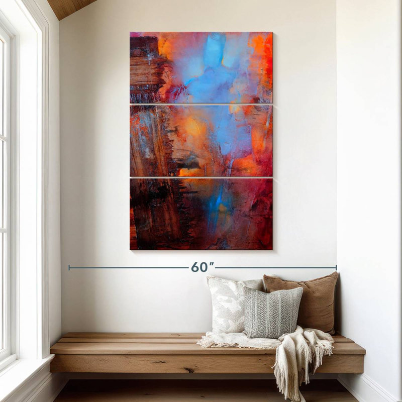 Avery Crossing Farbspiel In Rot Und Blau, 50" H x 32" W