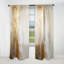 Rideau traditionnel or et beige Minimal Abstract River IV - rideau obscurcissant en velours - 1 panneau-107826703