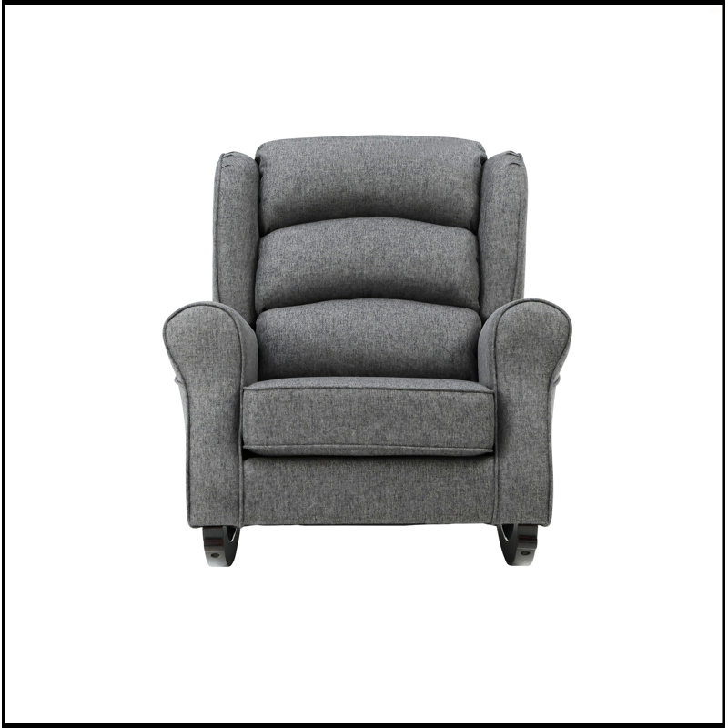 Chaise berçante Fabien en tissu gris
