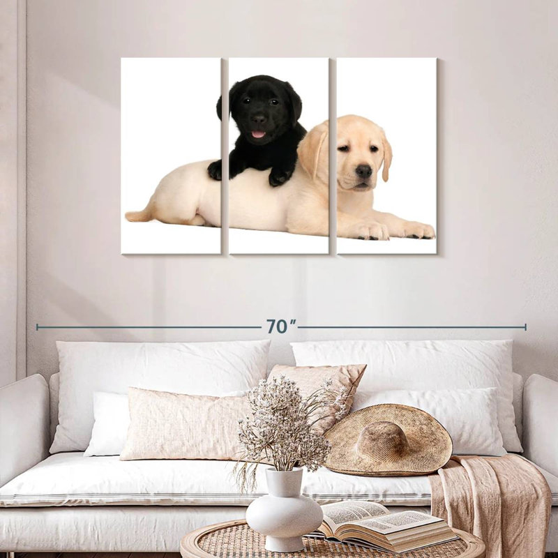 Brampt Yellow And Black Lab, 28" H x 45" W