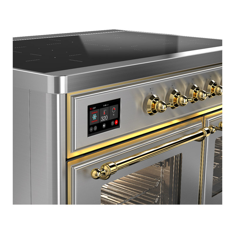 Majestic III Series 40 Inch Induction Range with 6 Induction Elements in Stainless Steel (Brass Trim), Brass, Stainless Steel