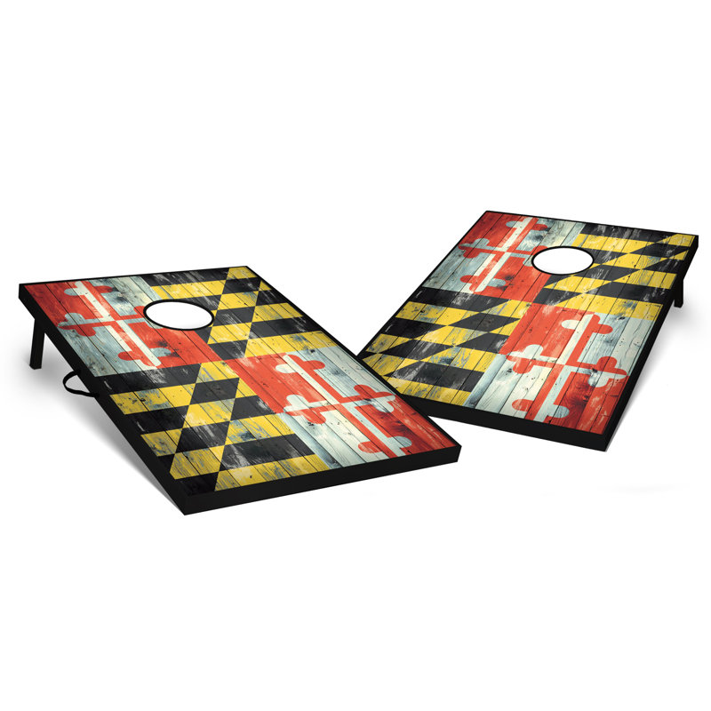 Ensemble de cornhole 2 'x 3' pour porte de drapeau du Maryland