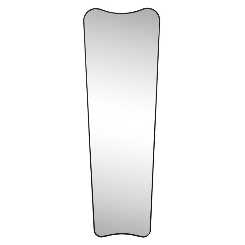 Alfie Large Irregular Metal Framed Wall Mounted Full-Length Mirror, Black, Vertical, 59.06" x 19.69"