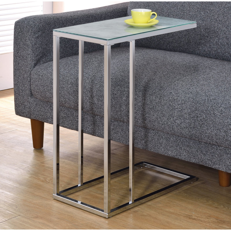 Table de bout Jara, Blanc, Chrome