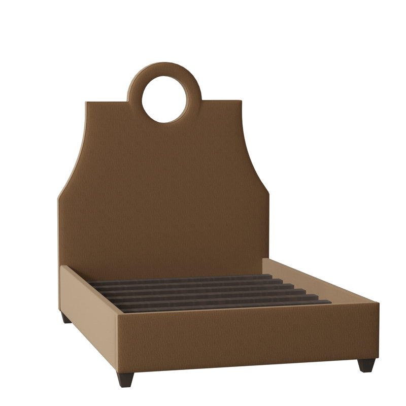 Tess Upholstered Bed, Queen, Bella Granite, Brown Mahogany
