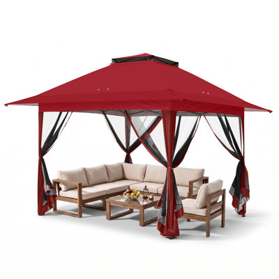 Pop up Patio Gazebo 13 Ft. W x 13 Ft. D Metal Patio