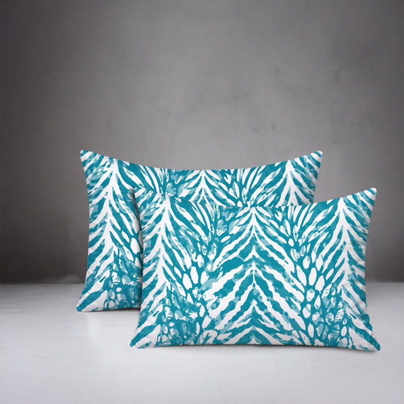Oreiller réversible intérieur / extérieur Gorgi, 25x18, Turquoise