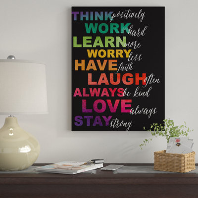 « inspirations ii », art textuel sur toile tendue