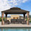 Pavillon de jardin extérieur en aluminium avec toit en acier galvanisé 13 pi x 15 pi Mauve Leaf