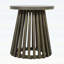Table d'appoint d'extérieur en bois d'acacia pour le patio, table basse ronde avec finition grise pour la cour et le balcon