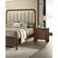 Ensemble de tables de chevet en noyer avec grand lit à panneaux et ensemble de chambre à coucher 3 lumières-421520833