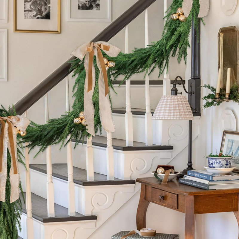 6 Ft Realistic Norfolk Pine Green Garland for Indoor Outdoor Decor