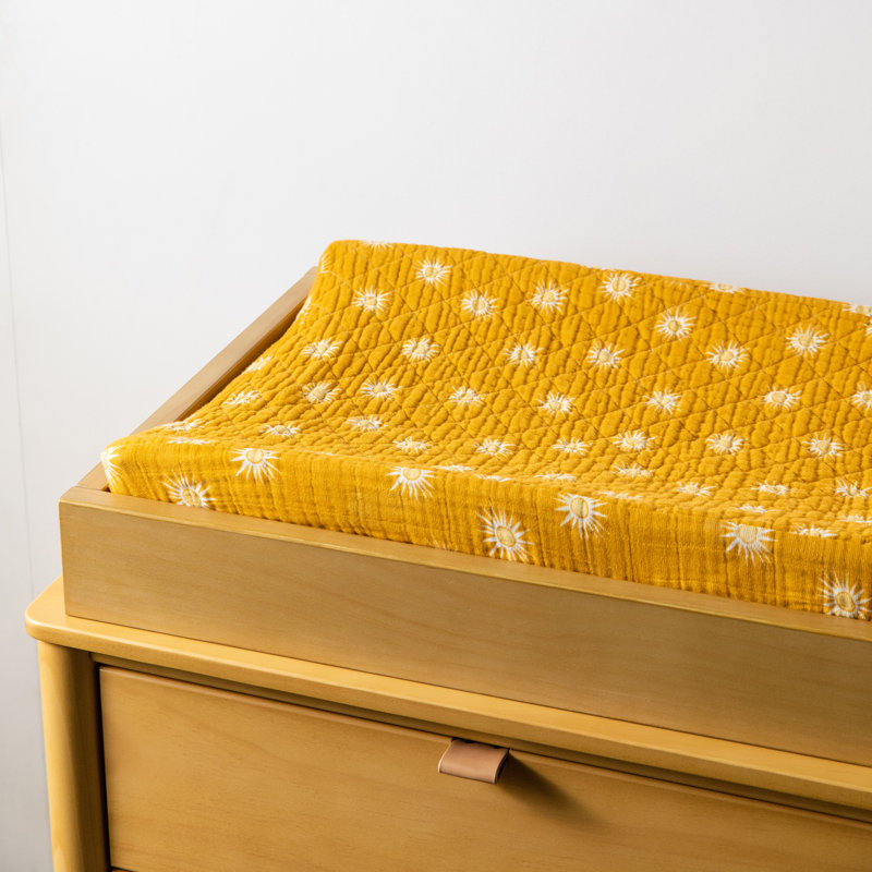 Golden Hour Quilted Muslin Changing Pad Cover