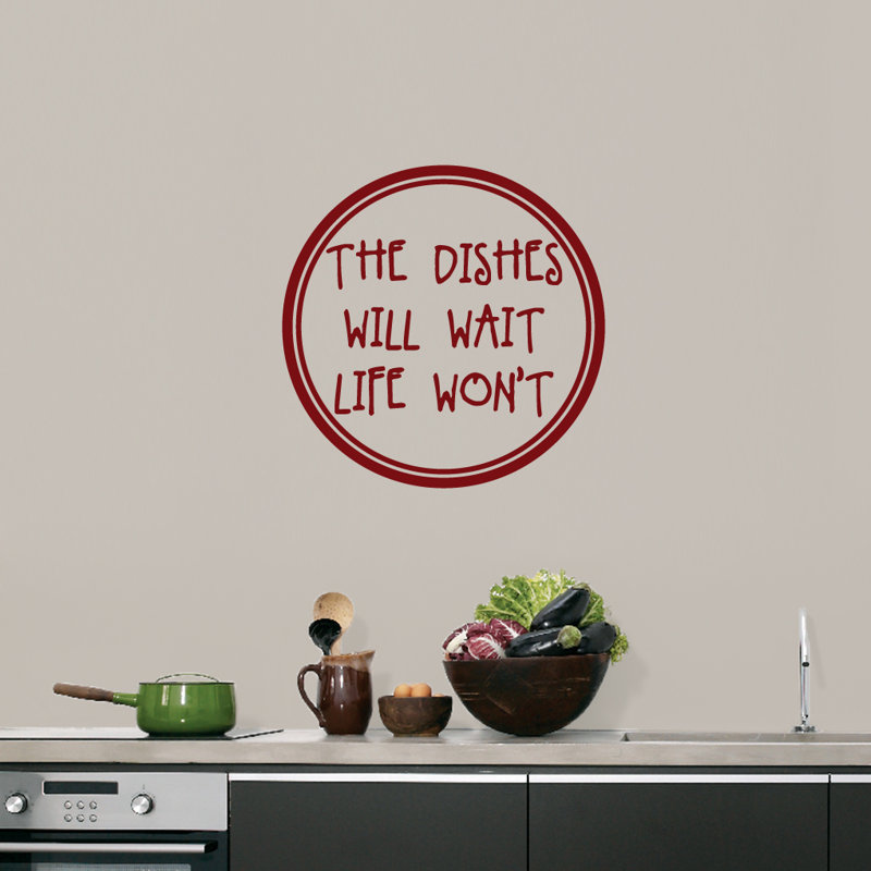 Adhésif décoratif « the vaisselle attend life life not not », Canneberge
