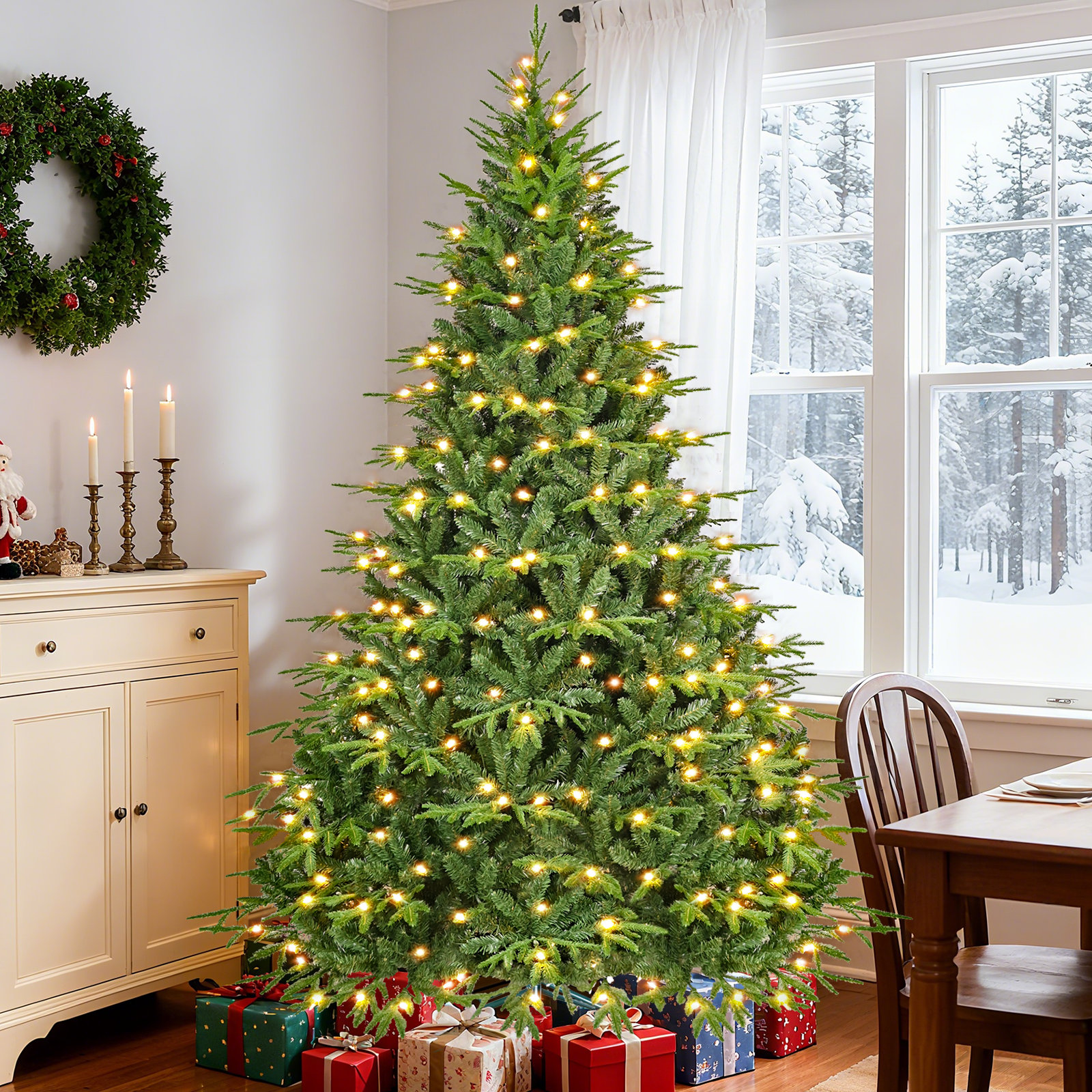 Minerva Pre-Lit Spruce Christmas Tree, 6.5' H