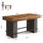 Industrial Rectangular Counter Height Pub Dining Bar Table 63-Inch Home Office Unit with Metal Footrest for Kitchen Bistro-846110562