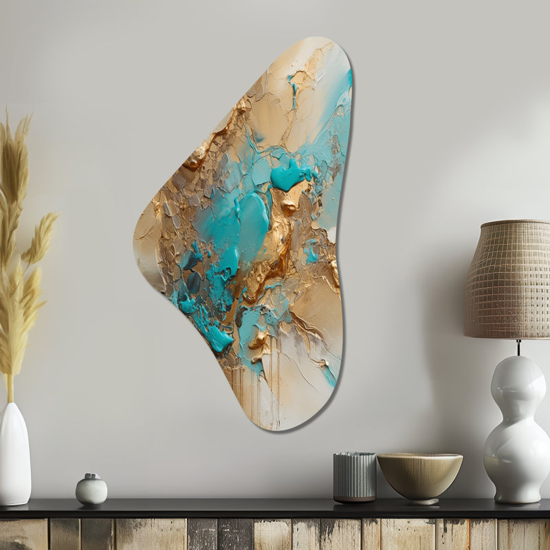 Millen - art mural asymétrique en métal en forme de Boomerang abstrait, H 39 po x l 21 po