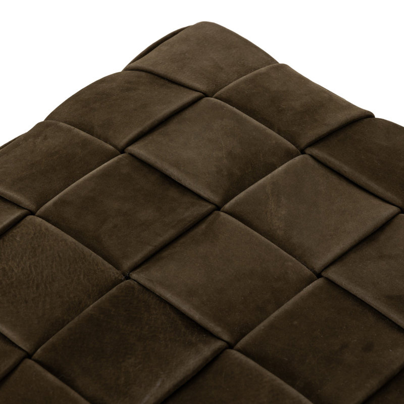 FLORES Square Ottoman, Chocolate Brown