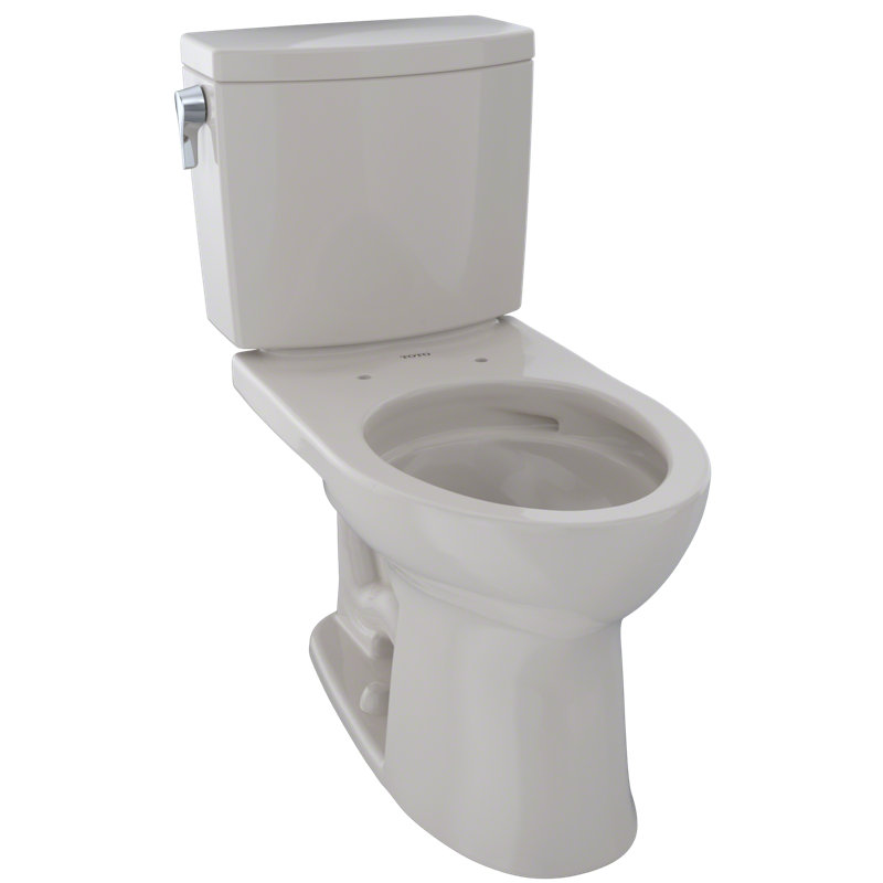 TOTO® Drake® II 1G® Two-Piece Elongated 1.0 GPF Universal Height Toilet with CEFIONTECT, Sedona Beige, Sedona Beige