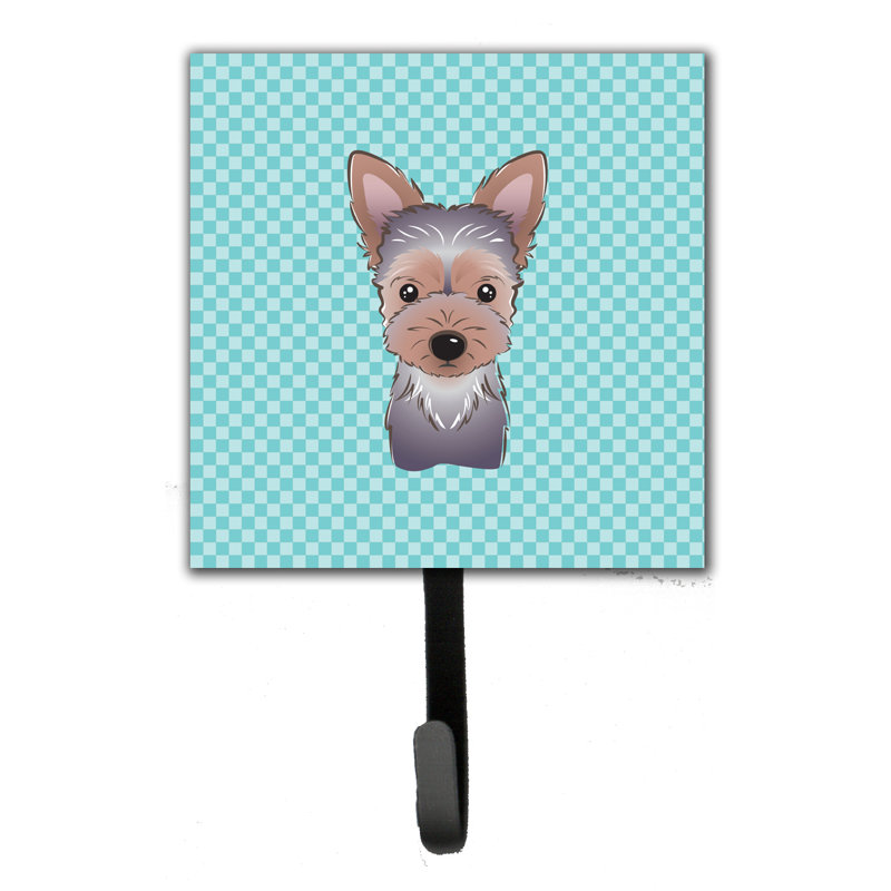 Crochet mural chiot damier yorkie