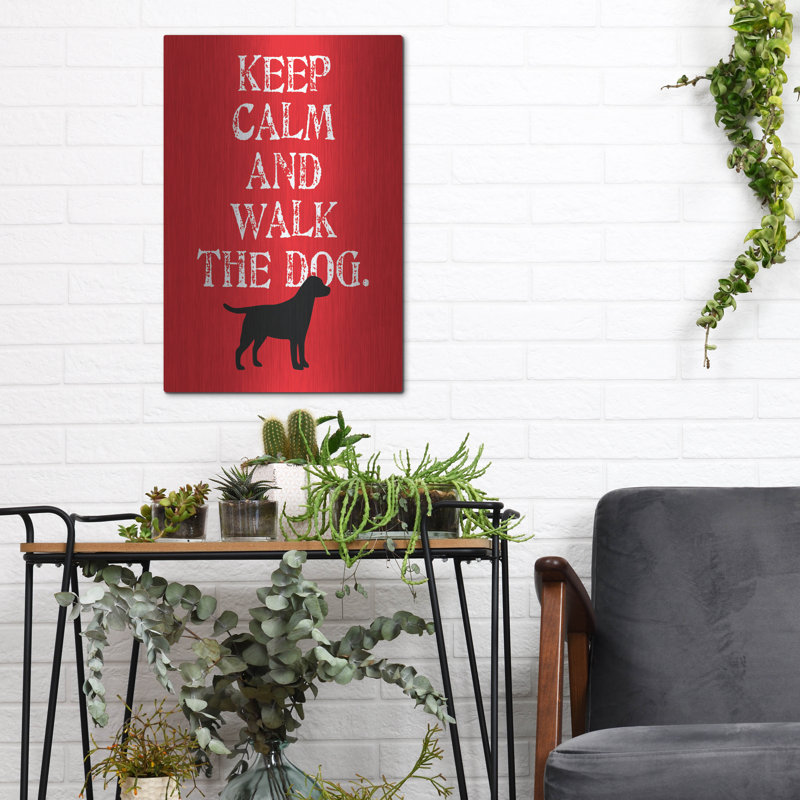 Trinx «Keep Calm Labrador» par Ginger Oliphant, art mural en métal, H 16 po x l 12 po