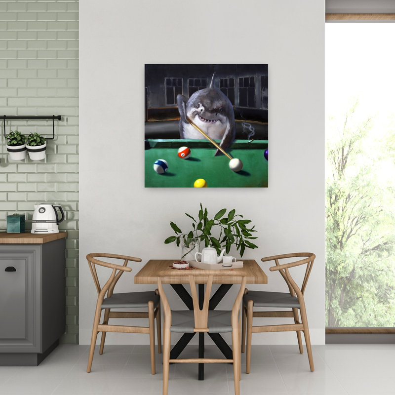 «Pool Shark», poisson, art urbain contemporain, H 32 po x l 32 po