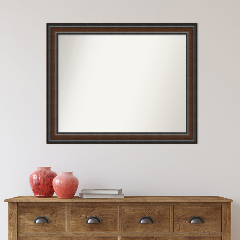 Halcott Solid Wood Rectangle Wall Mirror, 35" H x 28" W