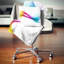 Rainbow Shade Waves - Coussin imprimé abstrait-89823895-89823893