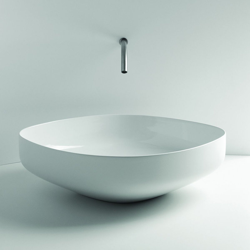 Top 23.6'' L Bathroom Sink, Glossy White