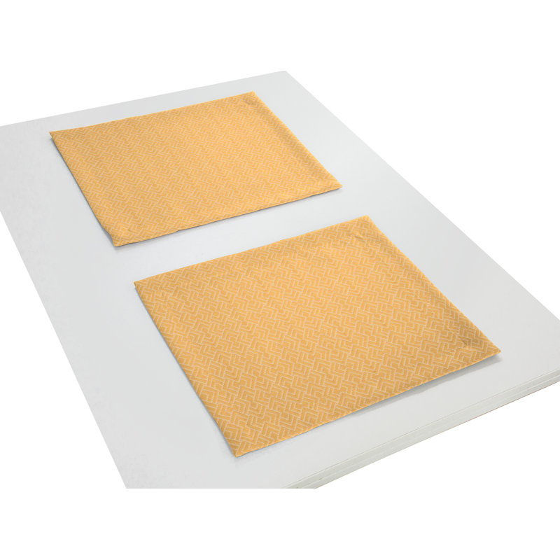 Salguero Cotton Geometric Rectangle Placemat, Yellow