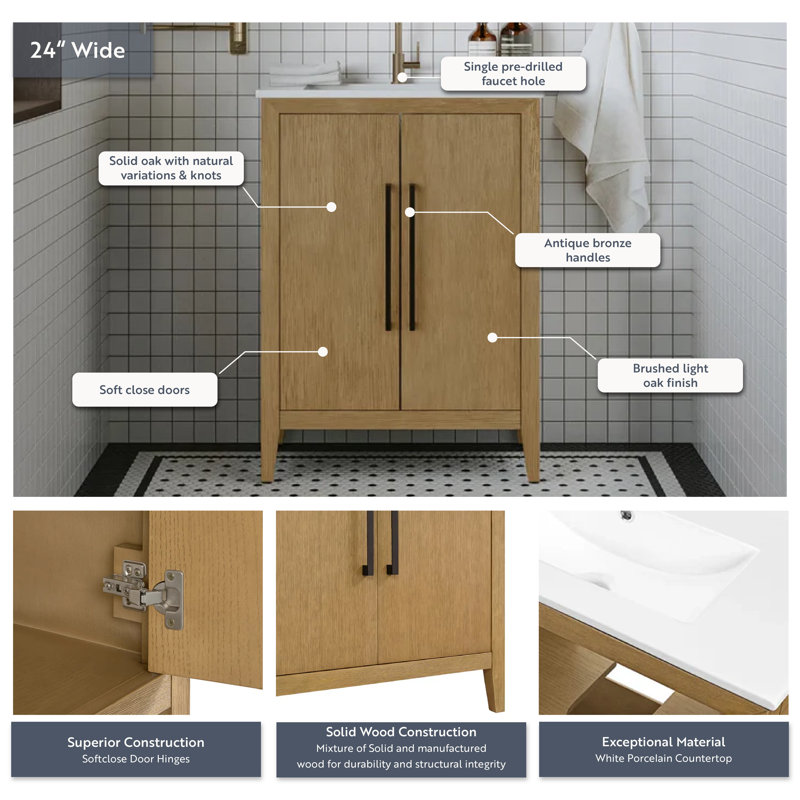 Alsup Slim 24"W  x 14"D Single Sink