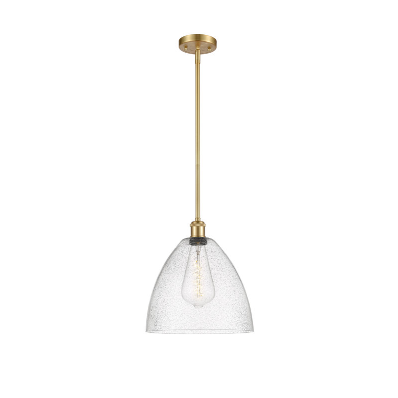 Angeliz 1 - Light Single Pendant, 45.75" H x 12" W x 12" D, Satin Gold, LED