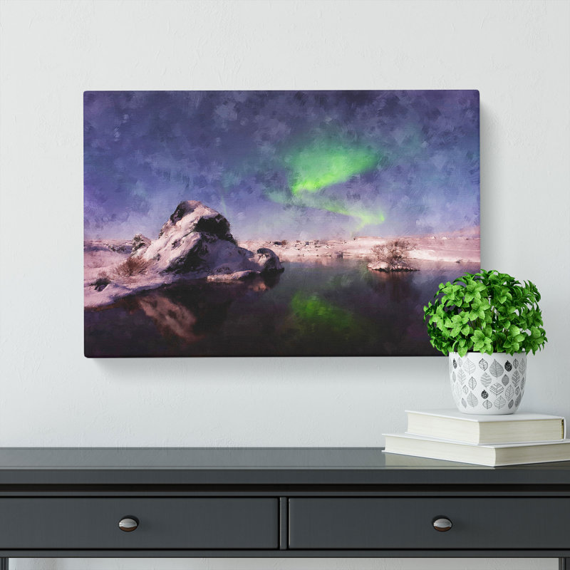 Northern Lights Aurora Borealis - Wrapped Canvas, 40cm H x 60cm W x 4cm D