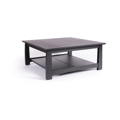 Table basse à 4 pieds en bois massif avec rangement Highlands