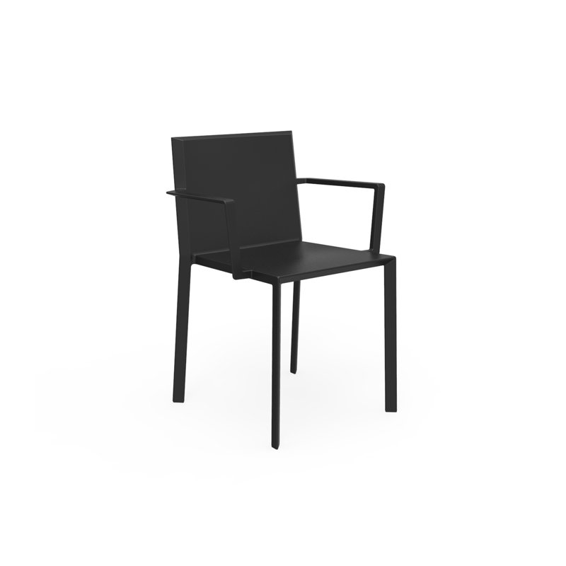 Quatz Stacking Patio Dining Chair, Black