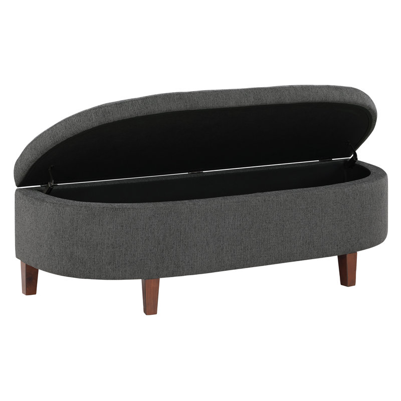 Lorinne Upholstered Storage Bench, Charcoal