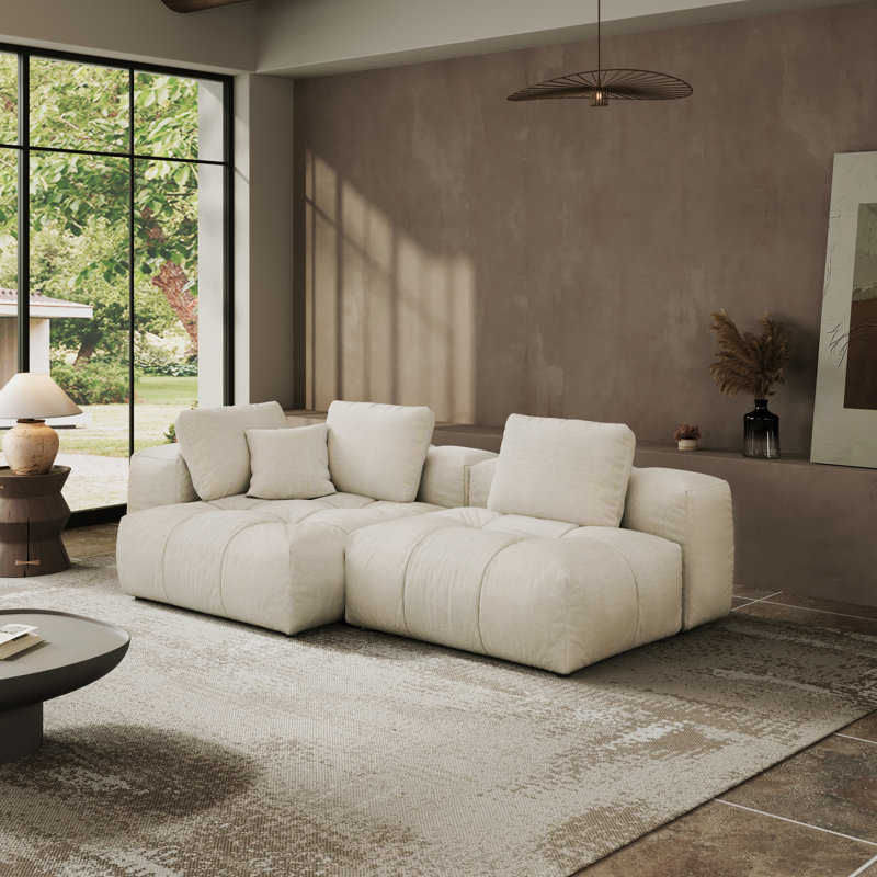 Canapé modulaire modulaire, siège à combinaison profonde surdimensionné, housses de coussin amovibles et lavables, tissu, rembourrage en duvet