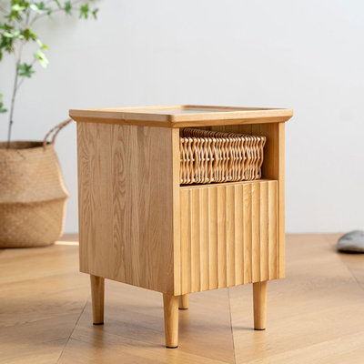 Modern Burlywood Solid wood Nightstand