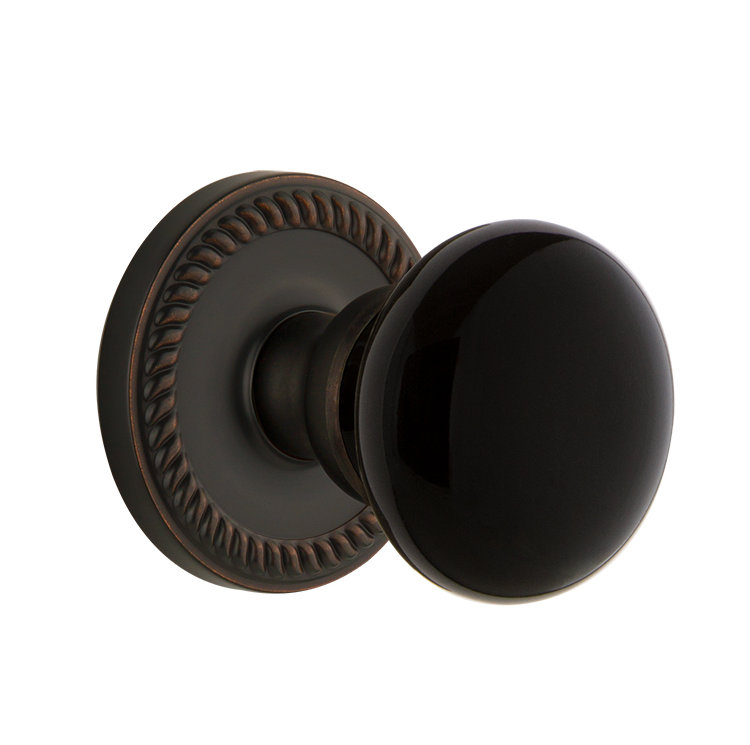 Rosette double Grandport Newport avec bouton de porte Coventry, Bronze intemporel