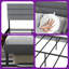 Structure de lit plateforme double avec tête de lit tapissier, aucun sommier requis, espace de rangement sous le lit de 14 po, gris et noir-1539396320-1539396326