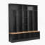 Arbre d'entrée large avec banc de rangement, armoire à chaussures minimaliste avec rangement cubique et tablettes, portemanteau multifonctionnel avec 8 crochets pour les entrées, vestibule, noir (ANCIEN SKU: N721S000021B)-1400499286