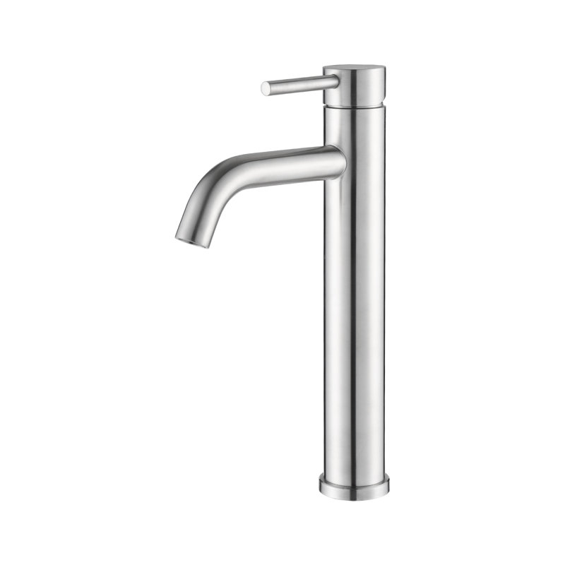 Modern Single Handle Waterfall Bathroom Faucet, Brushed Nickel