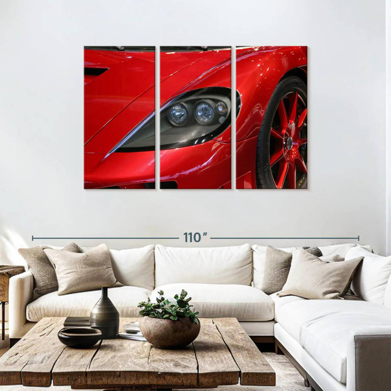 Mehar Close Up Red Sports Car, 48" H x 74" W