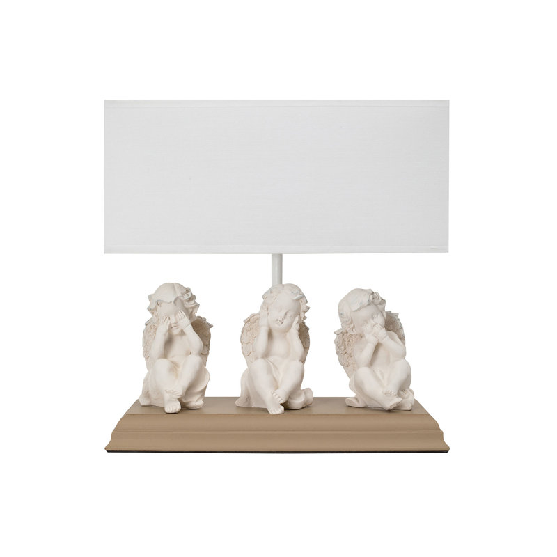 Lampe de table 11 ", Brun, Blanc