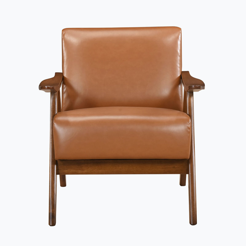 Fauteuil avec cadre en bois, Brun, Brun