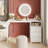 Kiere Reversible Writing Desk with 3-Tier Fabric Drawers,Home Office Desk with Built-in Power Outlets & Hook-320770147-277488660