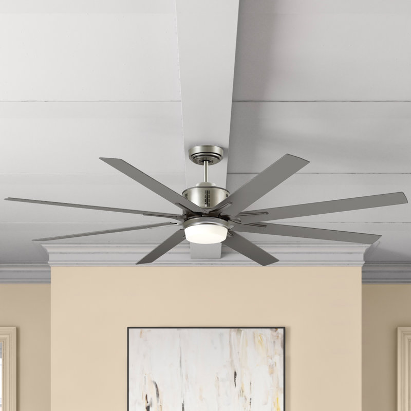 Ventilateur de plafond standard à DEL à 8 pales de 72 po Kenja avec commande murale et ensemble d'éclairage inclus
