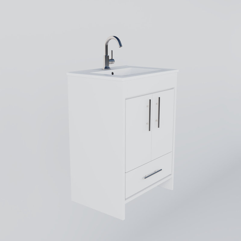 Ensemble de meuble-lavabo simple 24 po Sallisaw, Blanc