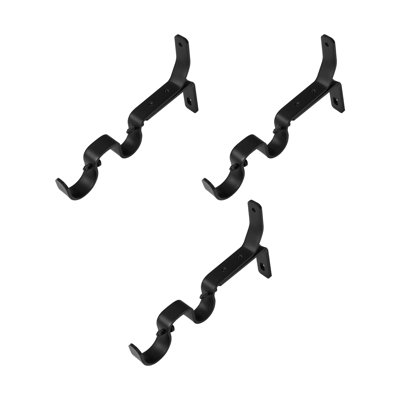 Lumi Home Furnishings 1" & 3/4" Non-adjustable Double Bracket, Matte Black